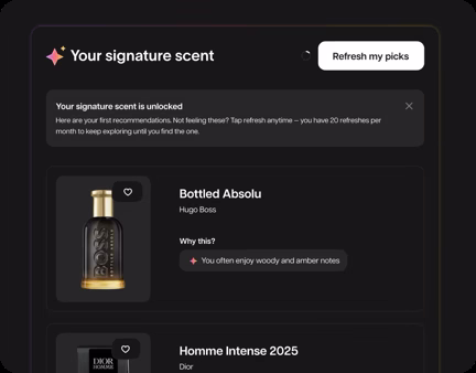 Illustration showing a personalized scent profile